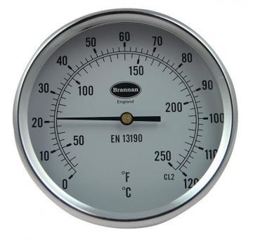 Brannan Direct Mounting Dial Thermometer with 0°C to +120°C Temperature Range