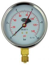 Brannan Pressure Gauge with 100mm Dial & 0bar to 10bar Measuring Range