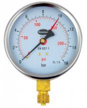 Brannan Pressure Gauge with 100mm Dial & 0bar to 16bar Measuring Range