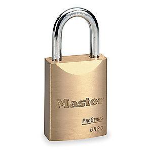 Master Lock Open Shackle Keyed Padlock, 1-1/16" Shackle Height, Brass