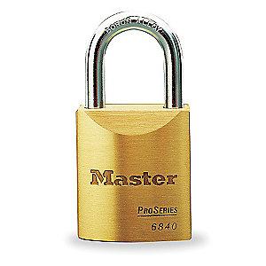 Master Lock Open Shackle Keyed Padlock, 1-3/16" Shackle Height, Gold