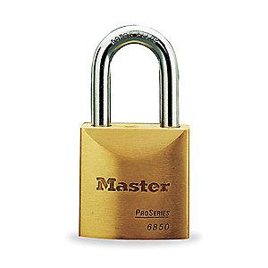 Master Lock Open Shackle Keyed Padlock, 1-1/2" Shackle Height, Gold