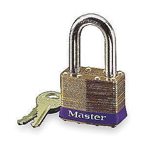 Master Lock Open Shackle Keyed Padlock, 1-1/2" Shackle Height, Silver