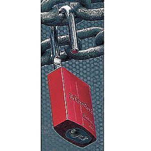 Master Lock Red Lockout Padlock, Alike Key Type, Aluminum Body Material
