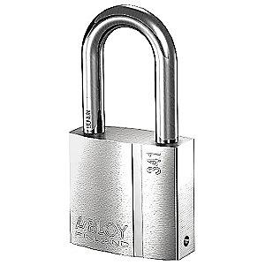 Abloy 2-5/64"H Alike-Keyed Padlock, Open Shackle 2"H x 3/8", Silver