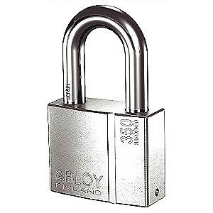 Abloy 2-17/64"H Different-Keyed Padlock, Open Shackle 2"H x 17/32", Silver