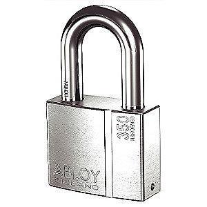 Abloy 2-17/64"H Different-Keyed Padlock, Open Shackle 2"H x 17/32", Silver