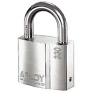 Abloy 1-37/64"H Different-Keyed Padlock, Open Shackle 1"H x 5/16", Silver