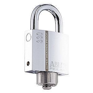 Abloy 1-37/64"H Different-Keyed Padlock, Open Shackle 2"H x 5/16", Silver