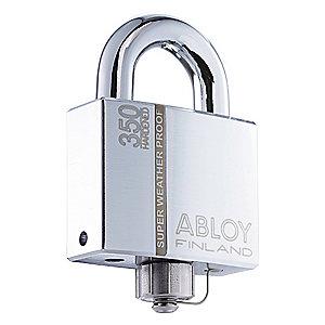 Abloy 2-17/64"H Different-Keyed Padlock, Open Shackle 1"H x 17/32", Silver