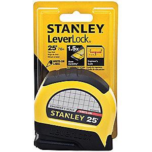 Stanley 25 ft. Steel SAE Tape Measure, Black/Yellow