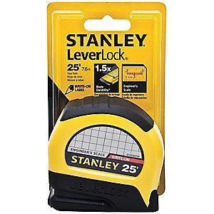 Stanley 25 ft. Steel SAE Tape Measure, Black/Yellow