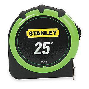 Stanley 25 ft. Steel SAE Tape Measure, Black/High Visibility Green