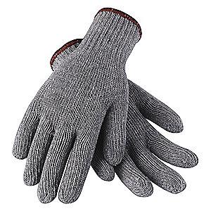 Condor Gray Knit Gloves, Polyester/Cotton, Size L, 7 Gauge