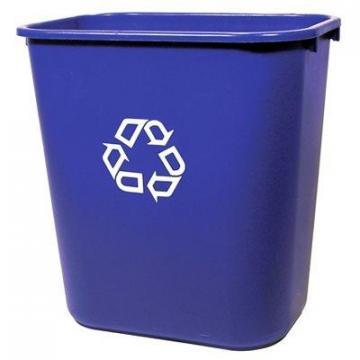 Rubbermaid Recycling Wastebasket, Blue, 28-1/8-Qts.