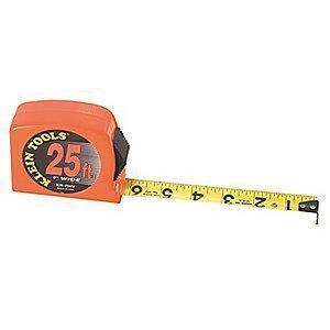 Klein 25 ft. Steel SAE Tape Measure, Orange