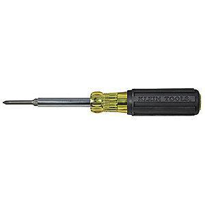 Klein 6-in-1 Multi-Bit Screwdriver, 9-1/8" Length, Number of Pieces: 4