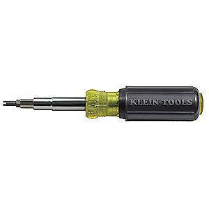 Klein 11-in-1 Multi-Bit Screwdriver, 7-1/2" Length, Number of Pieces: 7