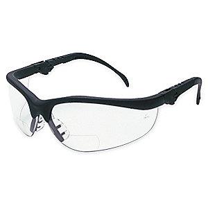 MCR Clear Scratch-Resistant Bifocal Safety Reading Glasses, +1.0 Diopter