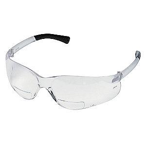 MCR Clear Scratch-Resistant Bifocal Safety Reading Glasses, +2.0 Diopter