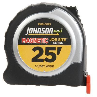 Johnson Job Site Power Tape Measure, Magnetic Tip, 1-1/16 In. x 25-Ft.