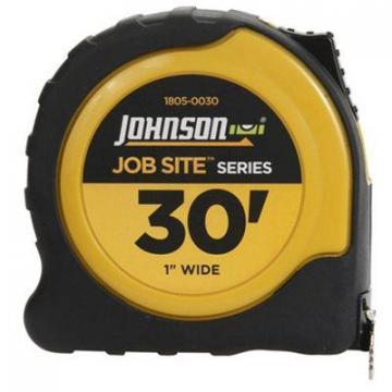 Johnson Job Site Power Tape Measure, Nylon-Coated Blade, 1" x 30-Ft.