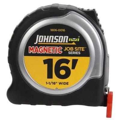 Johnson Job Site Power Tape Measure, Magnetic Tip, 1-1/16 In. x 16-Ft.