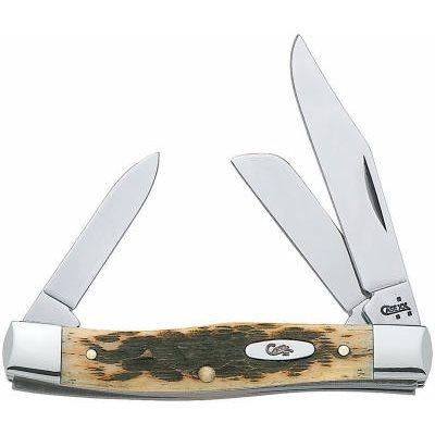 Case Stockman Knife with Clip, Chrome Vanadium/Amber Bone, 3-5/8"