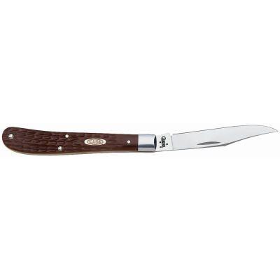 Case Slimline Trapper Pocket Knife, Stainless Steel/Brown, 4-1/8" Blade