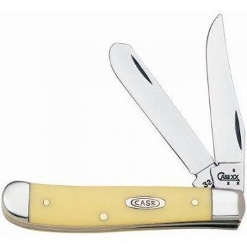 Case Mini Trapper Knife, Yellow Handle, 3-1/2"