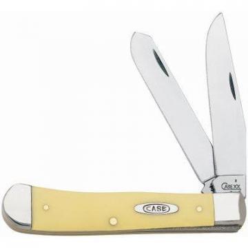 Case Trapper Knife, Stainless Steel/Amber Bone, 4-1/8"