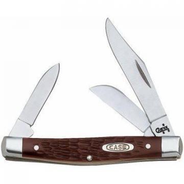 Case Stockman Pocket Knife with Clip, Stainless Steel/Brown, 3-1/4"