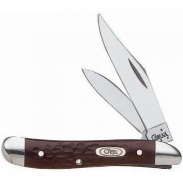 Case Working Peanut Pocket Knife, Stainless Steel/Brown, 2-7/8"