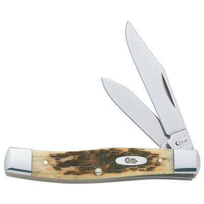 Case Small Texas Jack Pocket Knife, Chrome Vanadium/Amber Bone, 3-5/8"