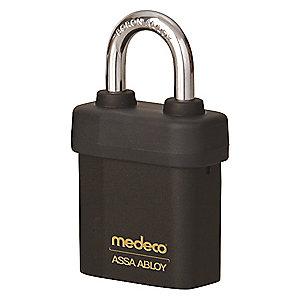 Medeco 5451500-T-26-DL-S Different-Keyed Open Shackle Padlock, 2-1/2", Black