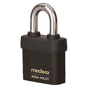 Medeco 5471FR0-T-26-DL-P Different-Keyed Open Shackle Padlock, 2-1/4", Black