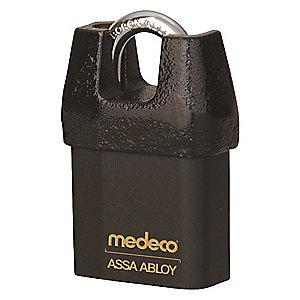Medeco 5452500-T-26-DL-P Different-Keyed Open Shackle Padlock, 2-1/2", Black