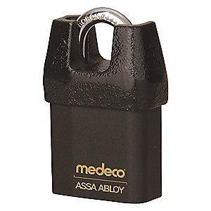 Medeco 5452500-T-26-DL-S Different-Keyed Open Shackle Padlock, 2-1/2", Black