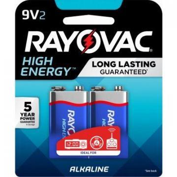 Rayovac Alkaline Batteries, 9V,2-Pk.