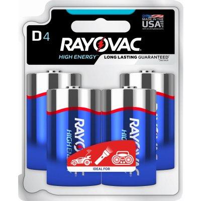 Rayovac Alkaline Batteries, "D", 4-Pk.
