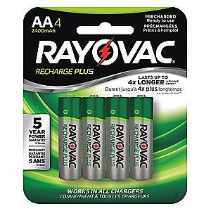 Rayovac AA Pre-Charged Rechargeable Battery, Recharge, Nickel-Metal Hydride