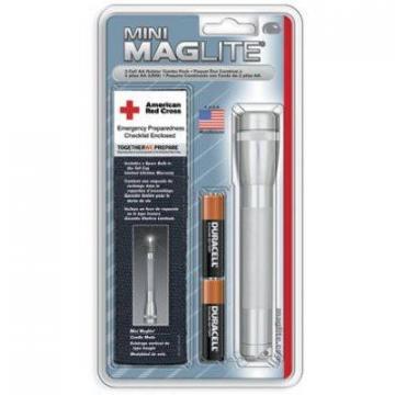 Maglite Mini Incandescent Flashlight Combo Pack, 14-Lumens, Grey Aluminum