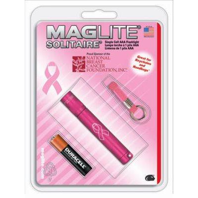 Maglite Solitaire Flashlight, 2-Lumens, Pink for Breast Cancer Foundation