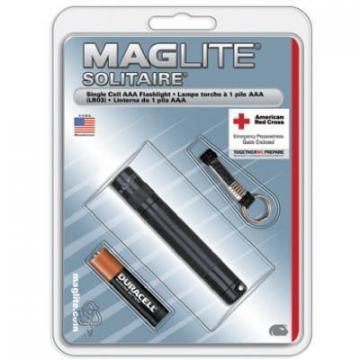 Maglite Solitaire Incandescent Flashlight, 2-Lumens, Black Aluminum