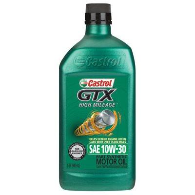 Castrol GTX Motor Oil, High-Mileage, 10W30, 1-Qt.