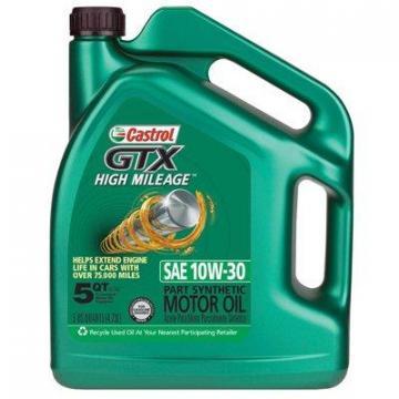 BP Castrol GTX Motor Oil, High-Mileage, 10W30, 5.1-Qts.