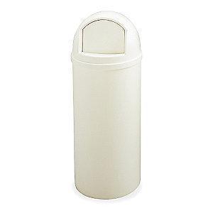 Rubbermaid Marshal 25 gal. Round Dome Top Utility Trash Can, 42"H, White