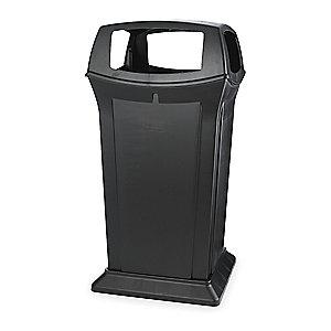 Rubbermaid Ranger 65 gal. Square Canopy Top Utility Trash Can, 49-1/4"H, Black
