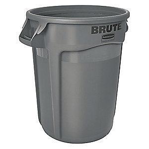 Rubbermaid BRUTE 20 gal. Round Open Top Utility Trash Can, 23"H, Gray
