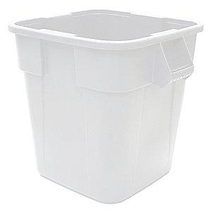 Rubbermaid BRUTE 40 gal. Square Open Top Utility Trash Can, 28-3/4"H, White